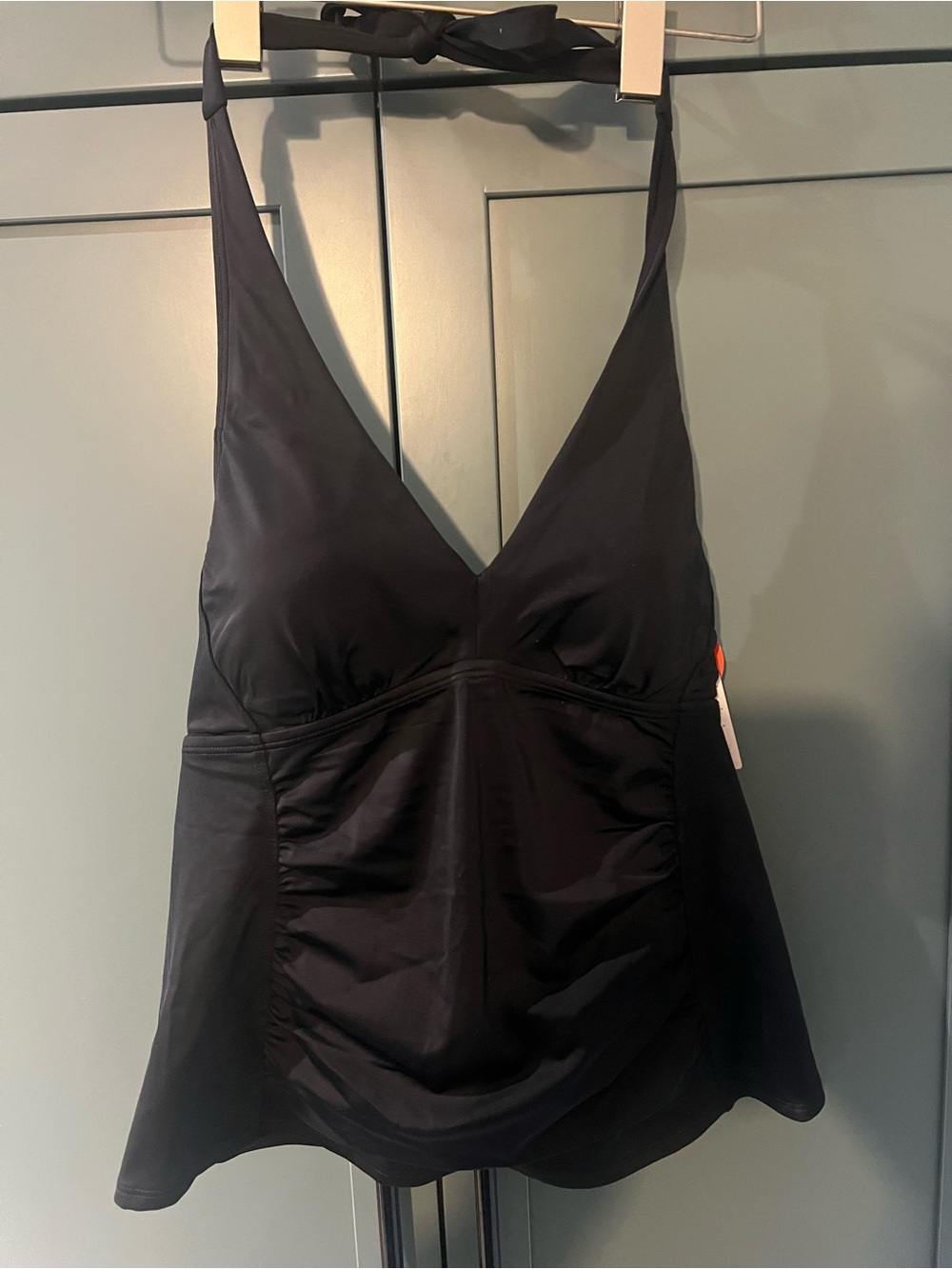 LL Bean Bean Sport Halter Tankini Black Sz 10